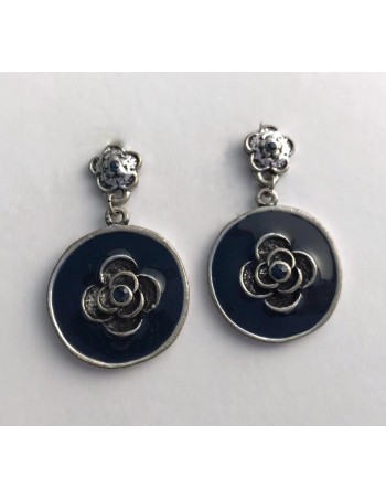 Pendiente Flower blue